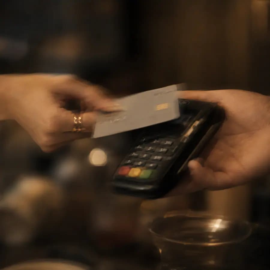 A card payment being made at a terminal